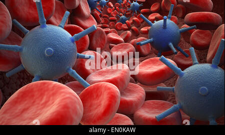 Blutkörperchen und virus Stockfoto