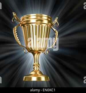 Gold Cup auf schwarzem Hintergrund Stockfoto