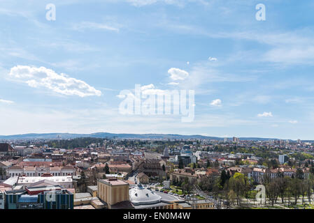 Hohe Ansicht von Cluj-Napoca Stadt In Rumänien Stockfoto