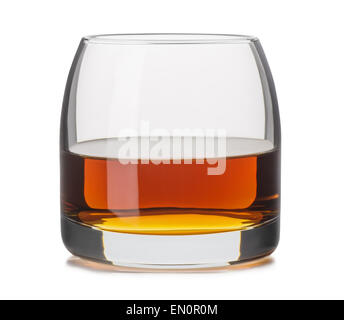 Glas Whiskey isoliert auf weiss Stockfoto