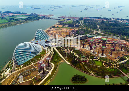 River Hongbao Blick vom Dach des Marina Bay Sands Resort, Stockfoto