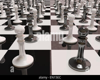 3D-Rendering Pawn Schach Stockfoto