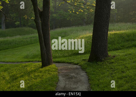 Serpent Mound mit Licht des frühen Morgens Stockfoto