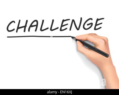 Herausforderung Wort geschrieben von Hand auf weißem Hintergrund Stock Vektor