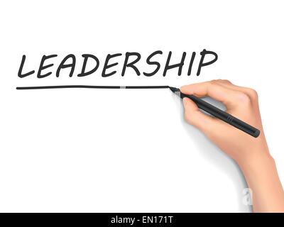 Führung-Wort geschrieben von Hand auf weißem Hintergrund Stock Vektor