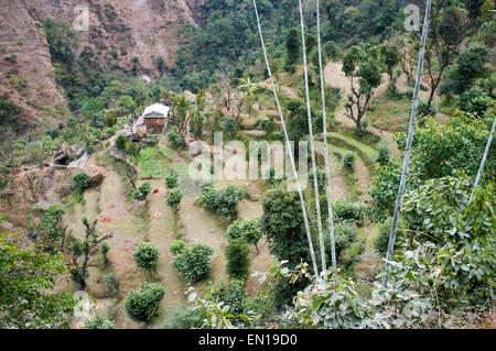 Landhaus im Berg, Bereich der Annapurna Sanctuary, Annapurna Trek, Nepal Stockfoto