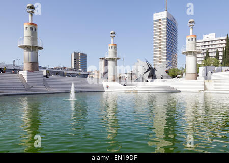 Parc de l'Espanya Industrie, Barcelona, Katalonien, Spanien Stockfoto