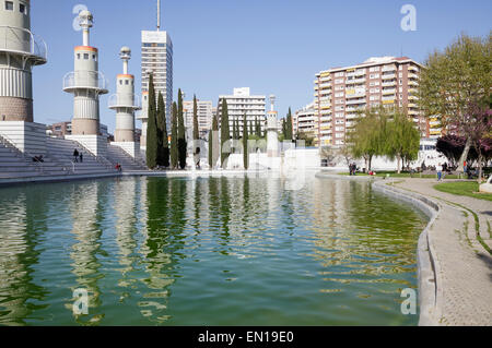 Parc de l'Espanya Industrie, Barcelona, Katalonien, Spanien Stockfoto