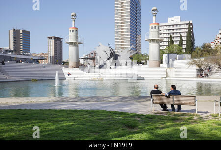 Parc de l'Espanya Industrie, Barcelona, Katalonien, Spanien Stockfoto