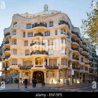 Casa Mila-La Pedrera, Barcelona, Katalonien, Spanien Stockfoto