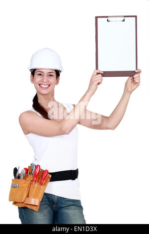 Attraktive Webermeisterin Stockfoto