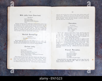 Einfache Rezepte Kochbuch von Frau Charles Clarke für die National Training School for Cookery Stockfoto