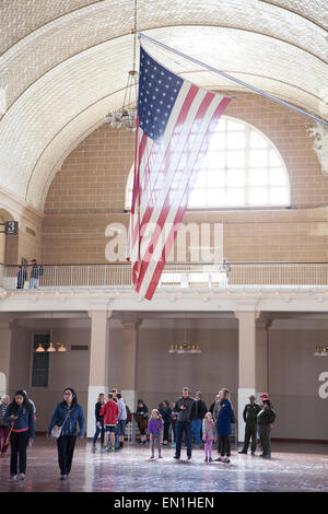 Der Registry-Halle auf Ellis Island. Stockfoto