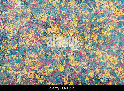 Ziemlich blau und gelb Marmor Papier-Design in einem full-Frame-Hintergrund-Muster Stockfoto