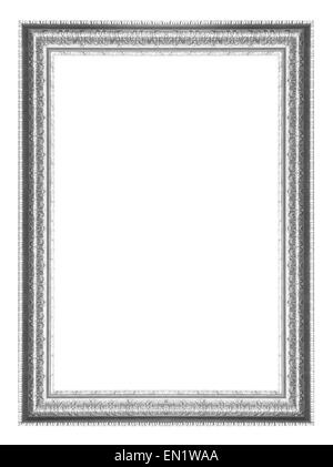 Bild Rahmen Altsilber isoliert auf einem weißen Hintergrund. Stockfoto