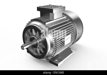 Industrielle Elektromotor isoliert auf weißem Hintergrund Stockfoto