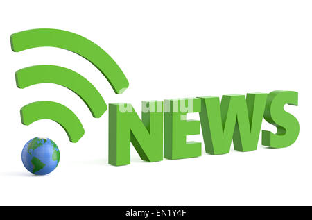 Aktuelles Konzept isoliert auf weißem Hintergrund Stockfoto