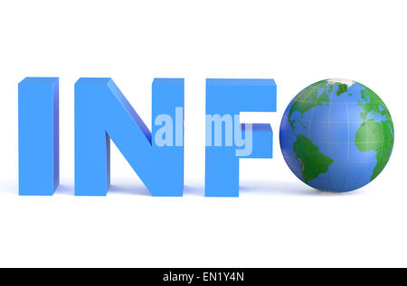 Info Konzept isoliert auf weißem Hintergrund Stockfoto