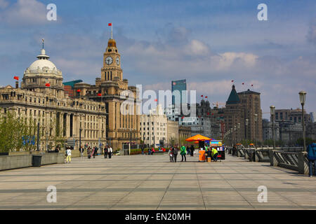 Die HSBC-Gebäude und das Zollhaus Gebäude am Bund, Shanghai, China Stockfoto