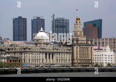 Die HSBC-Gebäude und das Zollhaus Gebäude am Bund, Shanghai, China Stockfoto