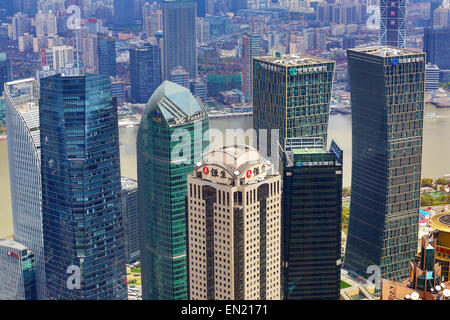 Die Skyline der Stadt der Wolkenkratzer, Pudong, Shanghai, China Stockfoto