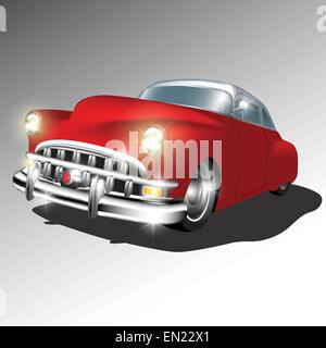 Retro-rote Oldtimer auf Hintergrund isoliert. Vektor-illustration Stock Vektor