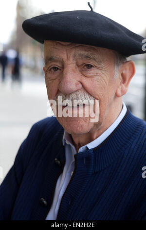 San Sebastian, Spanien: Baskenland Greis mit traditionellen Baskenmütze Stockfoto