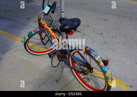 Key West gemalt Fahrrad Stockfoto