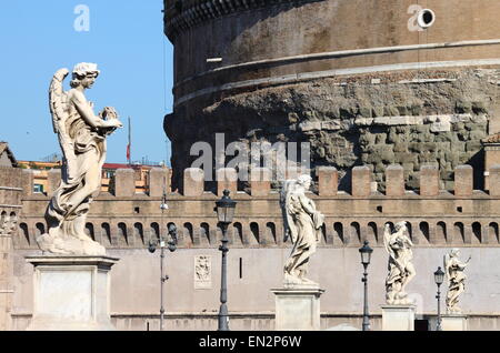 Der heilige Engel Brücke in Rom, Italien Stockfoto