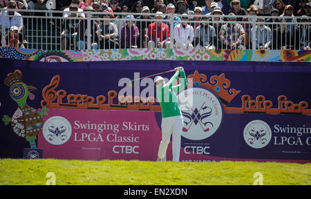 San Francisco, CA. 26. April 2015. Morgan Pressel Abschlag während LPGA schwingende Röcke Classic im Lake Merced Golf Club San Francisco, CA Credit Finalrunde starten: Csm/Alamy Live-Nachrichten Stockfoto