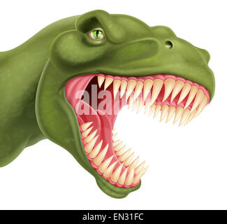 Ein Beispiel für eine detaillierte T Rex Tyrannosaurus Rex Dinosaurier-Kopf Stockfoto