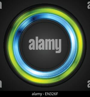 Blau und grün leuchtenden Kreis Konzept-Logo. Vektor-design Stock Vektor