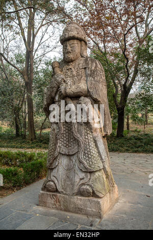 Elefant-Straße oder Geist Weg zu Ming Xiaoling Mausoleum Stockfoto