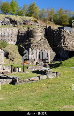 Hochöfen, Blaenavon Eisenhütte Teil des UNESCO-Weltkulturerbe, Blaenavon, South Wales Valleys, Wales, UK. Stockfoto