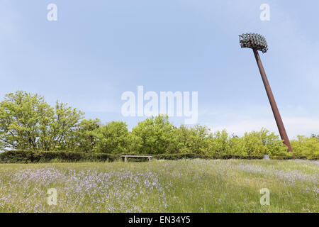 Light poles in the stadium, spotlight for brightness at the night Stockfoto