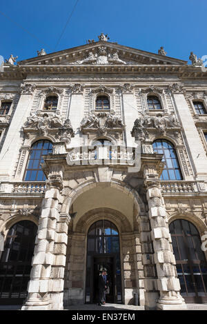 Haupteingang der Justizpalast, München, obere Bayern, Bayern, Deutschland Stockfoto