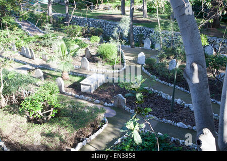 Grabsteine in Trafalgar Friedhof, Gibraltar, britische Terroritory in Südeuropa Stockfoto