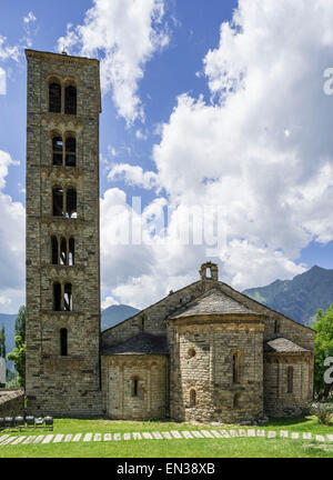 Romanische Kirche von Sant Climent de Taüll, Unesco World Heritage Site, Vall de Boí, Taüll, Katalonien, Spanien Stockfoto