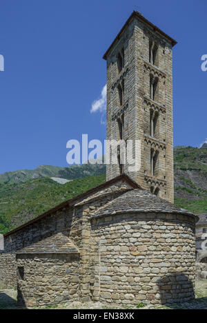 Kirche der Santa Eulàlia d'Erill-la-Vall, UNESCO-Weltkulturerbe, Vall de Boí, Erill la Vall, Katalonien, Spanien Stockfoto
