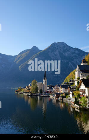 Das Dorf von Hallstatt, Hallstättersee, UNESCO Welt Kulturerbe Hallstatt Dachstein Salzkammergut, Oberösterreich, Österreich Stockfoto