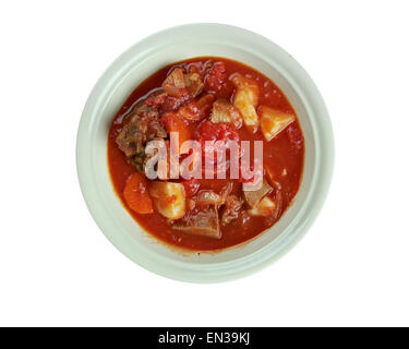 Tomaten-Bredie - South African Eintopf, Nclude Zimt, Kardamom, Ingwer und Nelken, sowie Chili Stockfoto