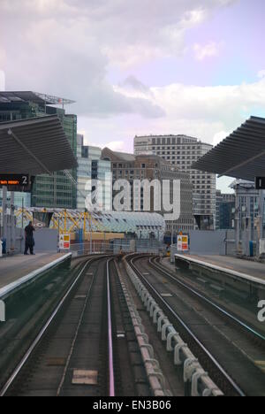 Pappel Docklands Light Railway Station London UK Stockfoto