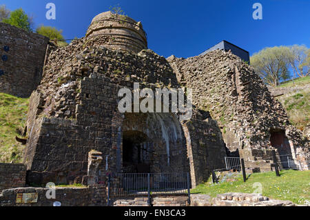 Hochöfen, Blaenavon Eisenhütte Teil des UNESCO-Weltkulturerbe, Blaenavon, South Wales Valleys, Wales, UK. Stockfoto