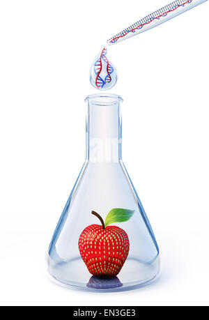 DNA-Drop von Chemie-Kolben Stockfoto