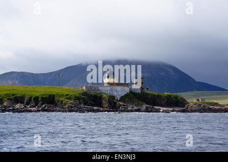 Hoy niedrigen Leuchtturm von Alan Stevenson, 1851, Graemsay, Hoy Sound, Orkney Inseln, Schottland Stockfoto