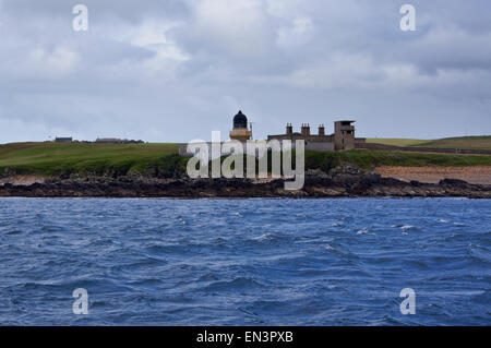 Hoy niedrigen Leuchtturm von Alan Stevenson, 1851, Graemsay, Hoy Sound, Orkney Inseln, Schottland Stockfoto