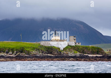 Hoy niedrigen Leuchtturm von Alan Stevenson, 1851, Graemsay, Hoy Sound, Orkney Inseln, Schottland Stockfoto