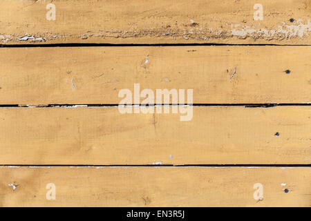 Gelbe alte Holzwand Bretter mit Nägeln, Hintergrundtextur Foto gemacht Stockfoto