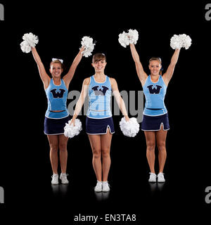 Studio shot der Cheerleader tanzen (16-17) Stockfoto