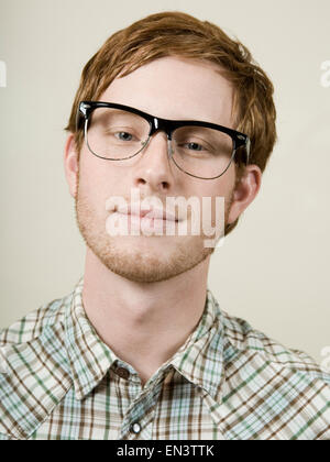 Mann mit Brille Stockfoto